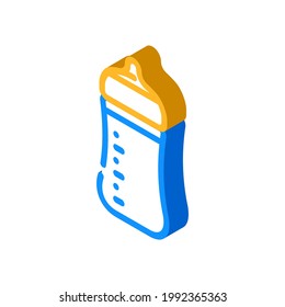 baby feeding plastic bottle isometric icon vector. baby feeding plastic bottle sign. isolated symbol illustration
