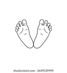 Baby feeet heart silhouette vector flat illustration design.