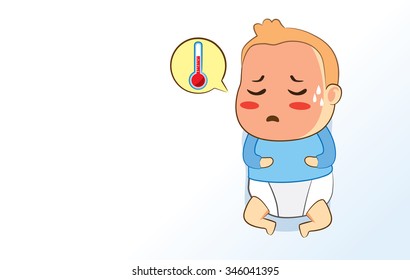 Baby feeling sick and have high fever. he is sleeping but unhappy.