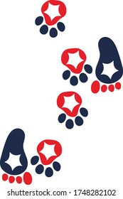  baby feet dog paws and natoinal sombol footprints vektor 