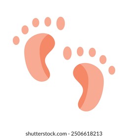 Baby Feet Flat Icon Design For Personal nad Commercial Use