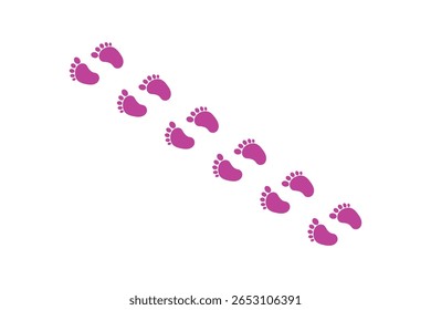 baby feet and foot steps Fun vetor footsteps ícone para impressão. Sinal de pés de bebê. Sapatos e sola de sapato recém-nascidos, grávidos ou em breve. 