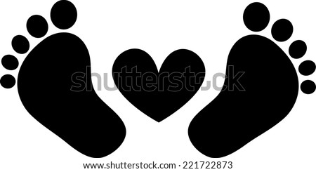 Baby Feet Footprint Heart Stock Vector (Royalty Free ...