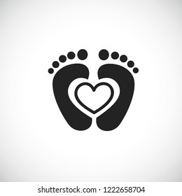 baby feet footprint with heart vector illustraton