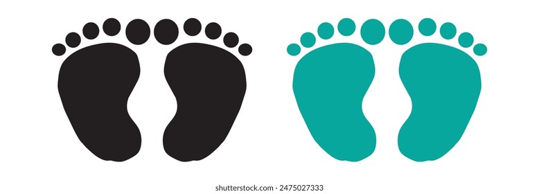 Baby Feet, Footprint, Hearts design eps 10