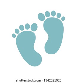 Baby feet icon flat element. Vector illustration of baby feet icon flat isolated on clean background for your web mobile app logo design.Baby boy Feet.