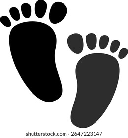 The baby feet icon indicates the birth of childhood, and also growth or the beginning of life messages relating to the beginning of life, family, and care