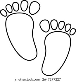 The baby feet icon indicates the birth of childhood, and also growth or the beginning of life messages relating to the beginning of life, family, and care