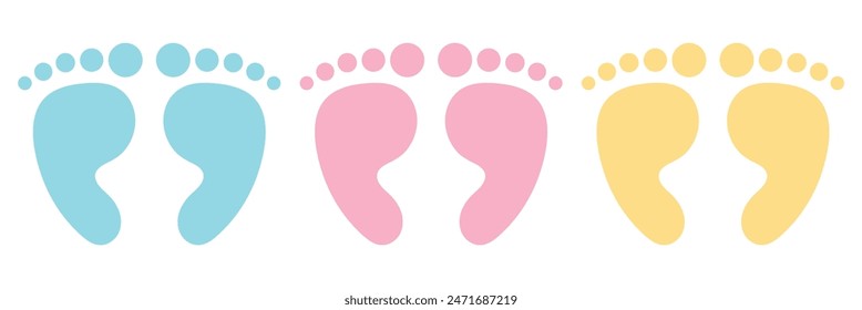 Baby feet icon on white background .Vector Illustration.	
