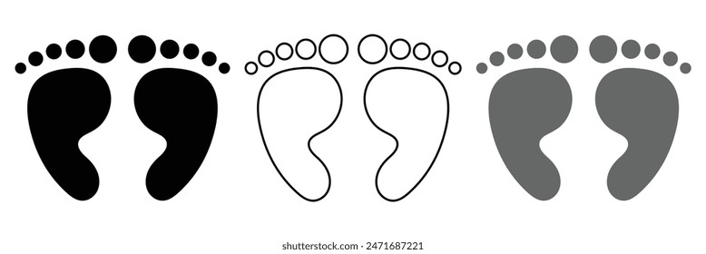 Baby feet icon on white background .Vector Illustration.	
