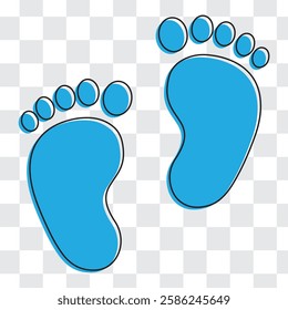 Baby feet icon on white background .Vector Illustration.