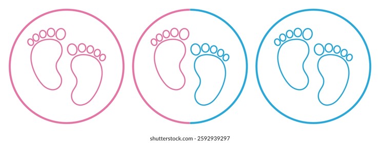 Baby feet icon on white background .Vector Illustration.