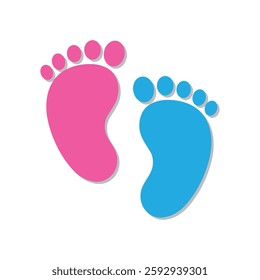 Baby feet icon on white background .Vector Illustration.