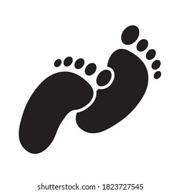 baby feet icon over white background, silhouette style, vector illustration