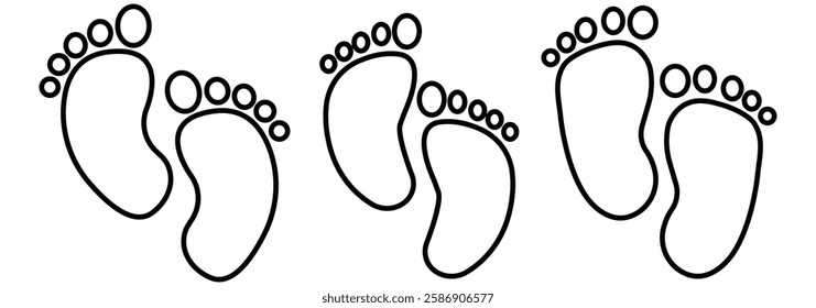 baby feet icon set. footprint, newborn, kids feet sign. Baby feet icon flat element. vector illustration eps 888.