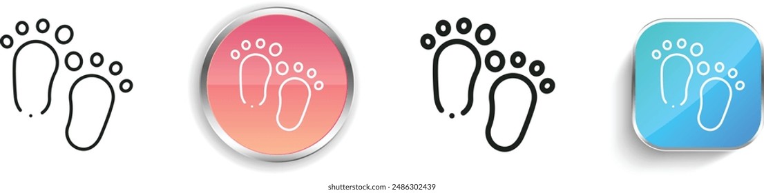 baby feet icon. Thin Linear, Regular and Button Style Design Isolated On White Background