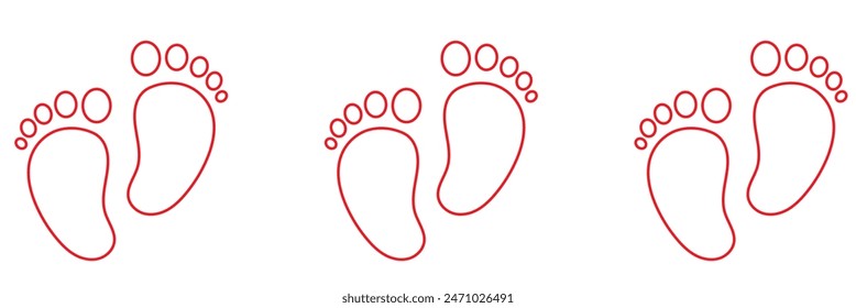 baby feet icon vector set. footprint, newborn, kids feet sign. Vector 10 eps.