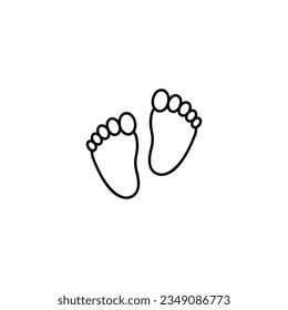 Baby feet line icon vector design