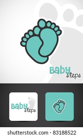 Baby Feet, Logo & Business Cards, Vector EPS10.