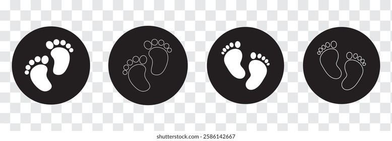 Baby Feet new born. Kids or baby feet and foot steps vector footsteps icon for print. Colorful baby feet Love heart  boy or girl sign. EPS 10