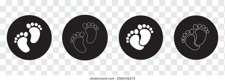 Baby Feet new born. Kids or baby feet and foot steps vector footsteps icon for print. Colorful baby feet Love heart  boy or girl sign. EPS 10