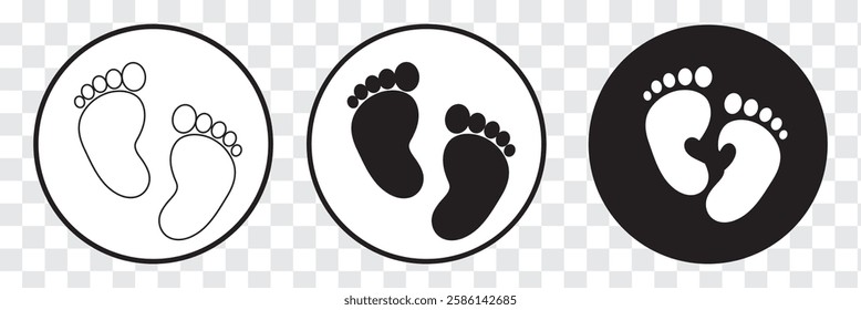 Baby Feet new born. Kids or baby feet and foot steps vector footsteps icon for print. Colorful baby feet Love heart  boy or girl sign. EPS 10