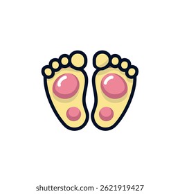 Baby feet prints graphic design isolated