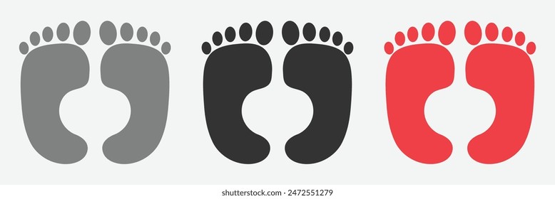 Baby feet prints isolated background. These could be used for a t-shirt design or anything promoting the love of babies. Baby feet vector set.