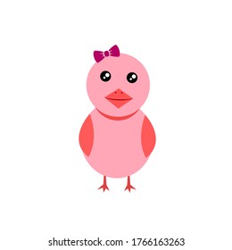 Baby female chick with bow vector