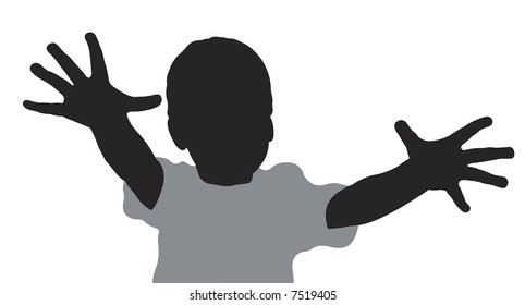 baby with fingers vector