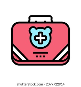 Baby First Aid Kit Color Icon Vector. Baby First Aid Kit Sign. Isolated Symbol Illustration