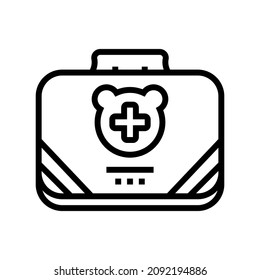 Baby First Aid Kit Line Icon Vector. Baby First Aid Kit Sign. Isolated Contour Symbol Black Illustration