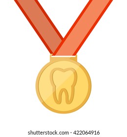 Baby First tooth medal. Vector illustration