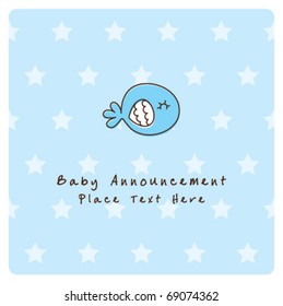 baby fish birth announcement card