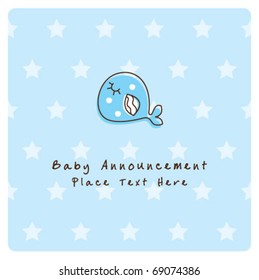 baby fish birth announcement card