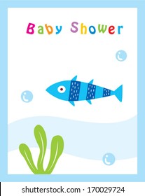 baby fish shower card
