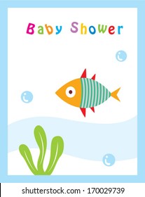 baby fish shower card
