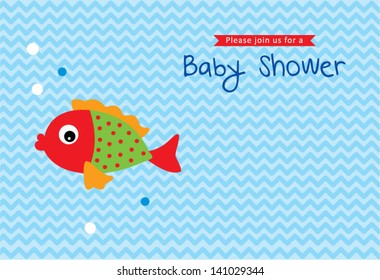 baby fish shower invitation card
