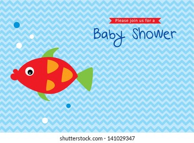 baby fish shower invitation card