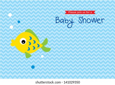 baby fish shower invitation card