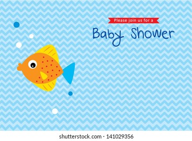 baby fish shower invitation card