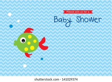 baby fish shower invitation card