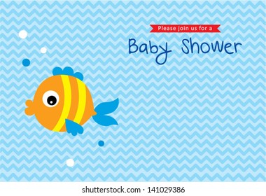 baby fish shower invitation card