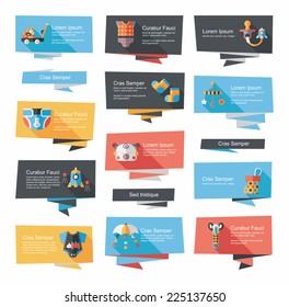 Baby flat banner background set, eps10