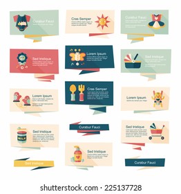 Baby flat banner background set, eps10