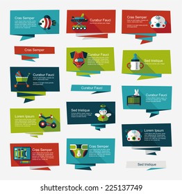Baby flat banner background set, eps10