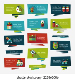 baby flat banner background set,eps10