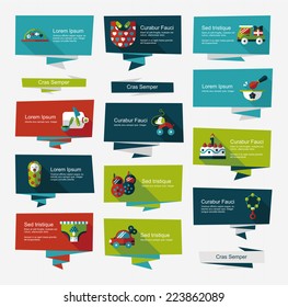 baby flat banner background set,eps10