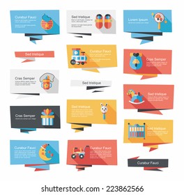baby flat banner background set,eps10