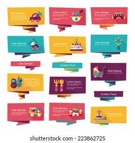 baby flat banner background set,eps10